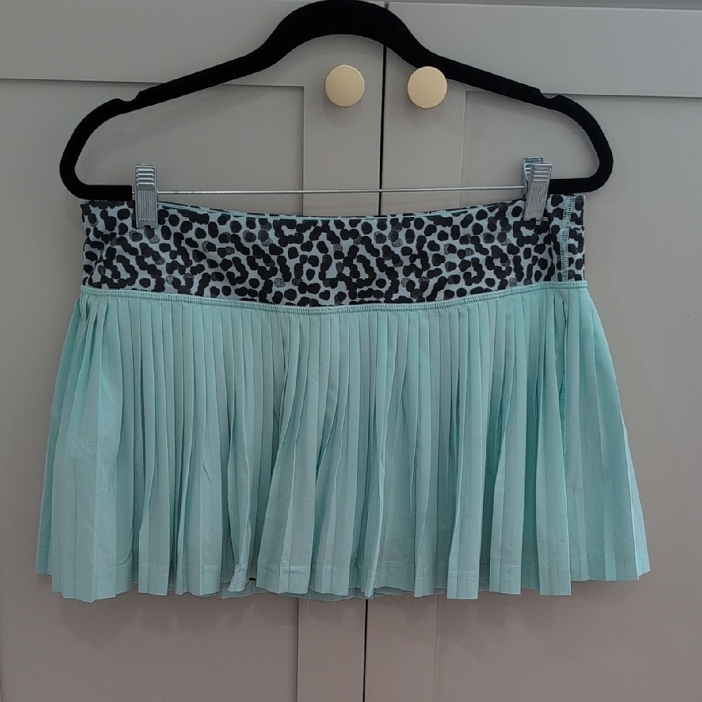 lululemon athletica Aqua and Leopard Print Mini Skirt